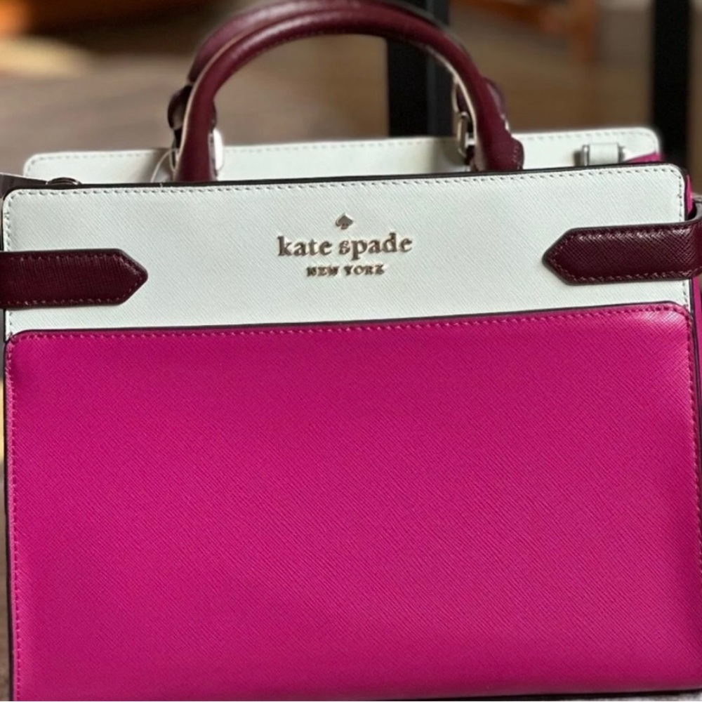 🩷♠️ Kate Spade Spade New York Staci Colorblock Leather Satchel♠️🩷 - Picture 4 of 10
